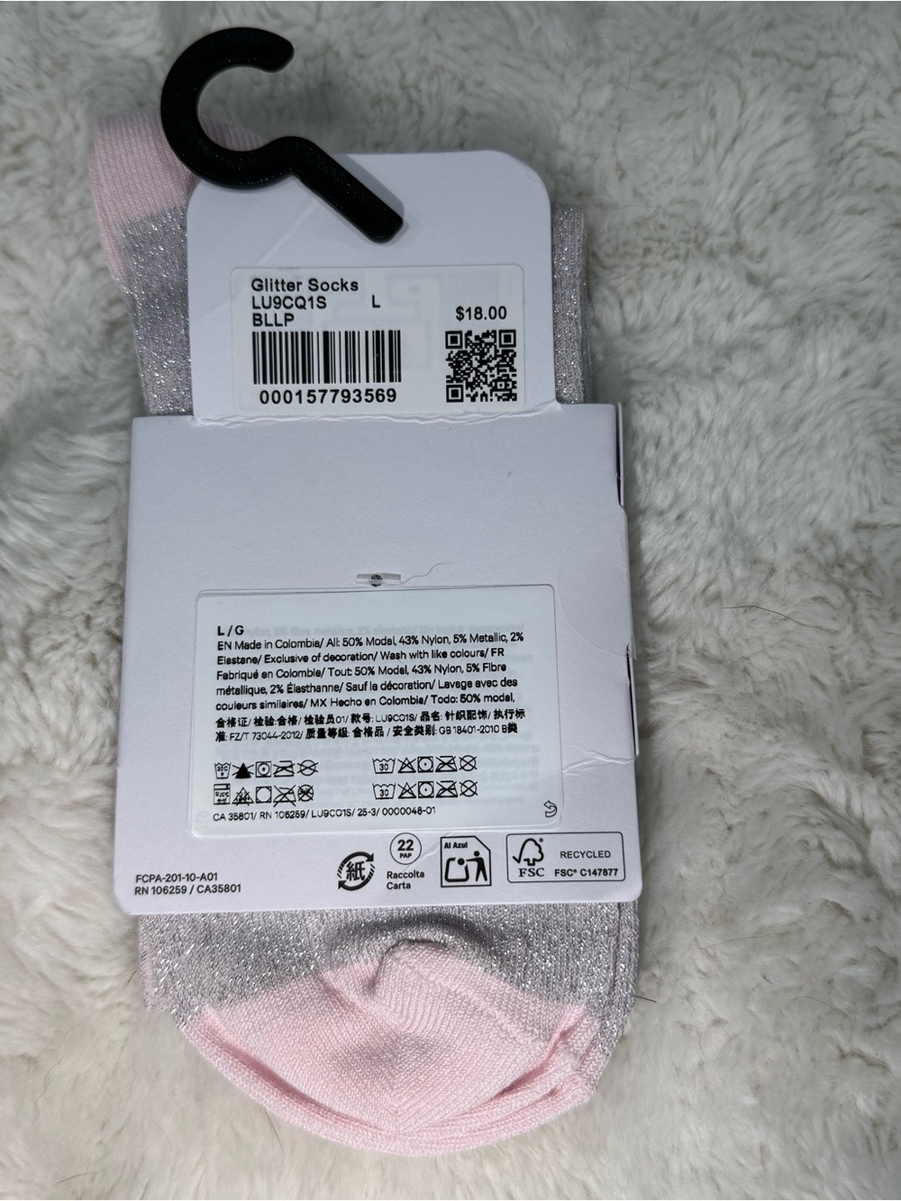 NWT Lululemon Daily Glitter Socks - Picture 2 of 2